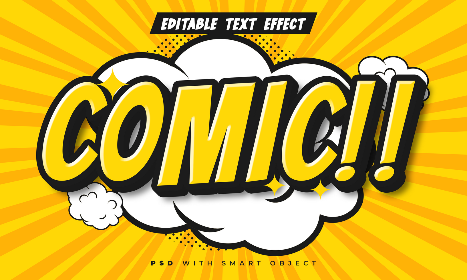 comic text effect psd