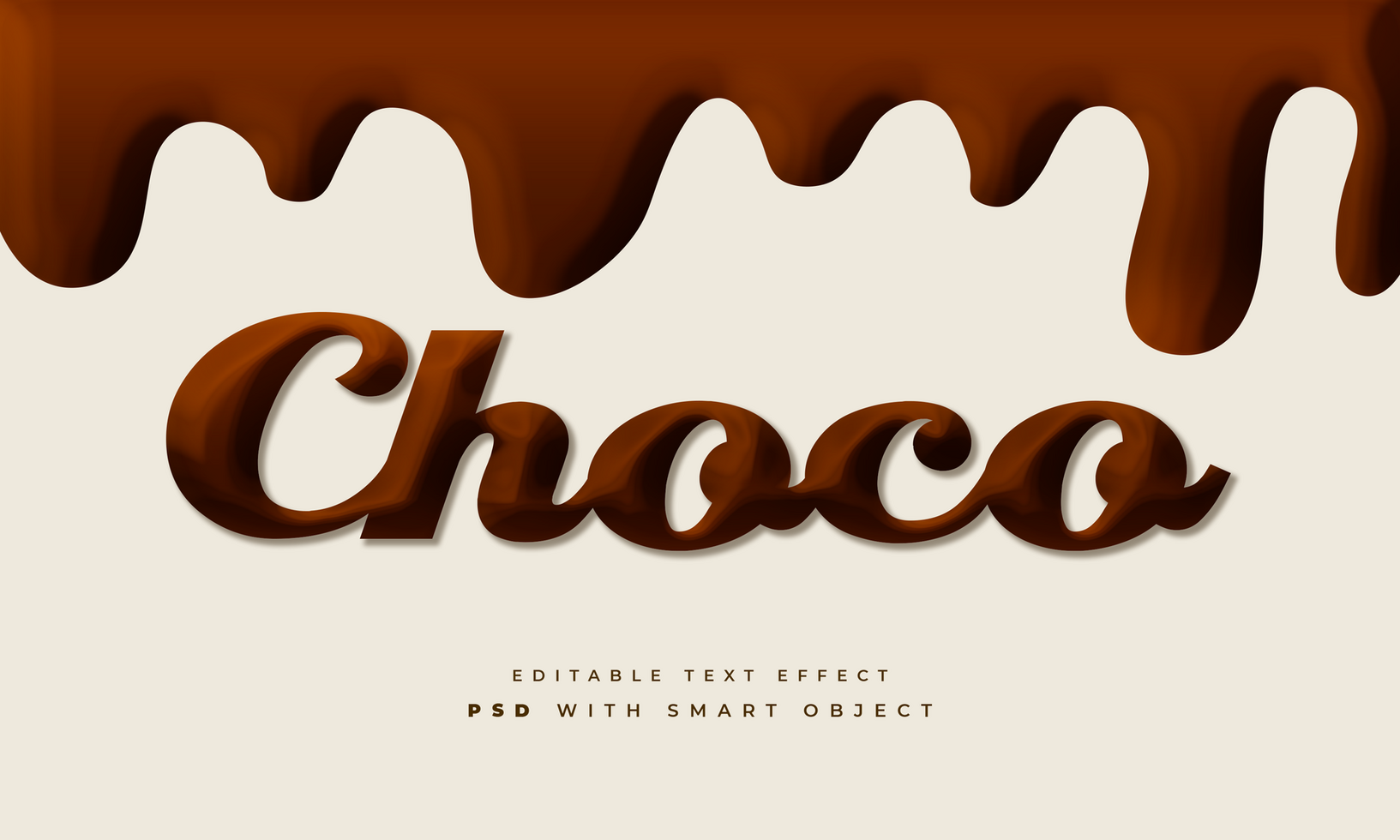 choklad text effekt psd