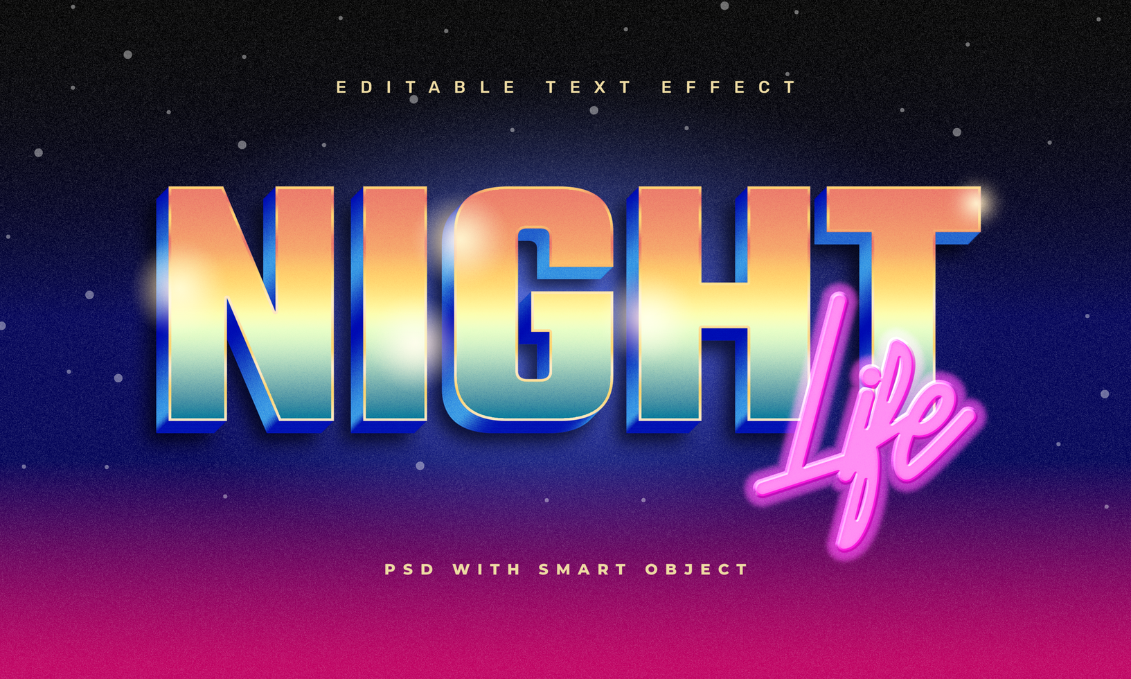 retro text effect psd