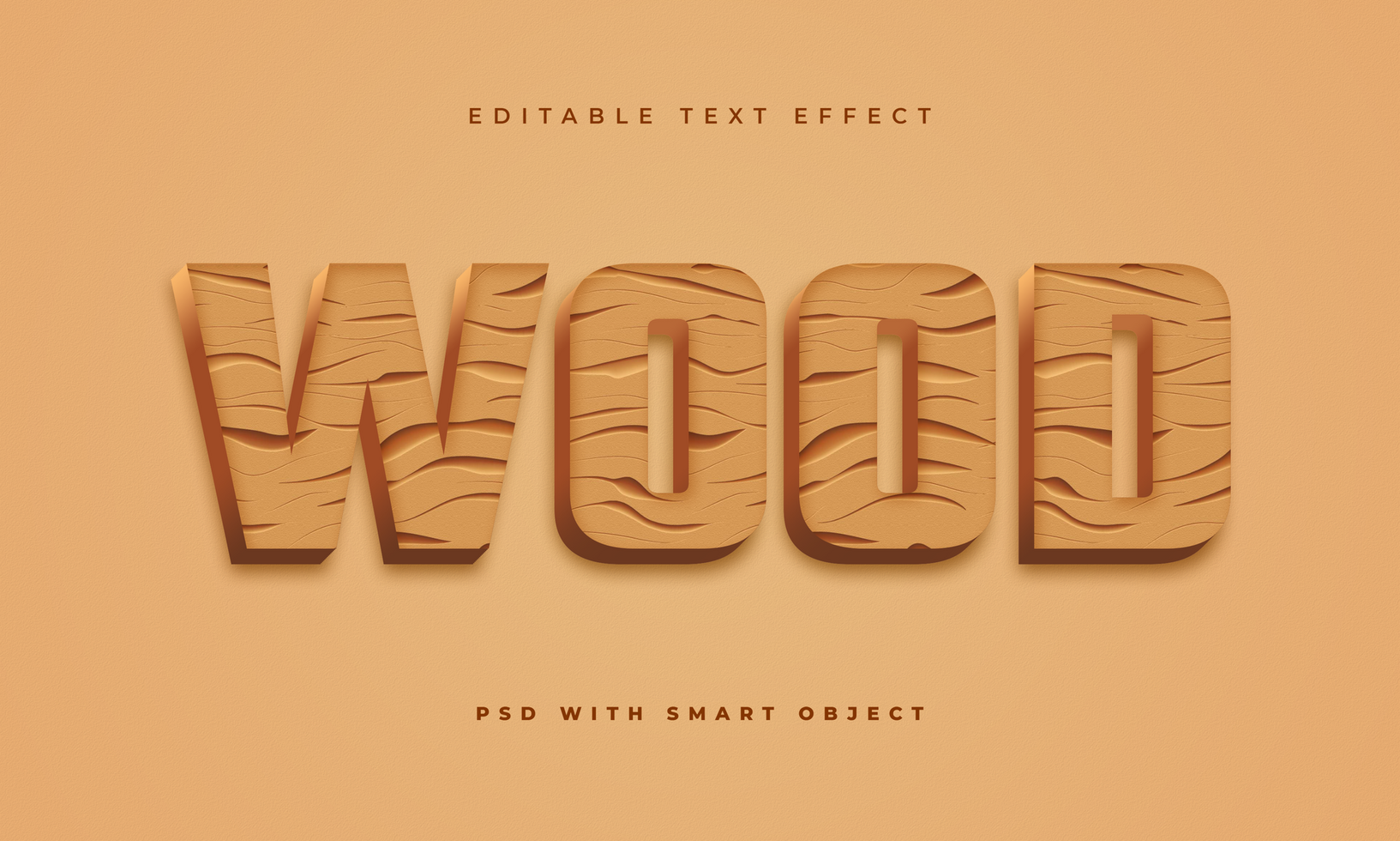 wood text effect psd