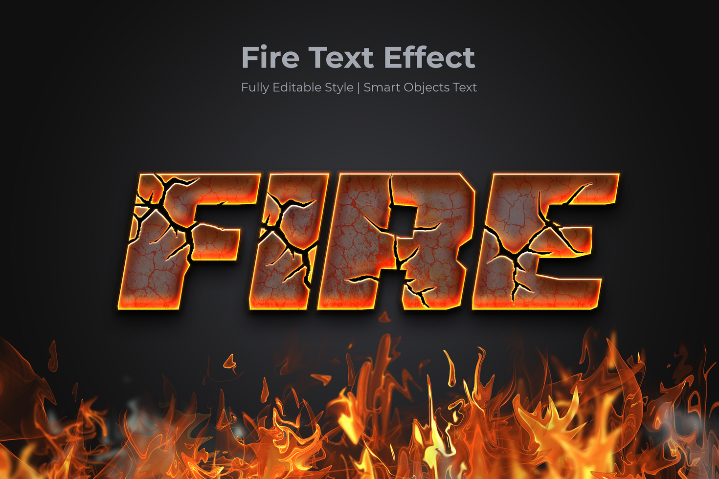 Fire Text Effect psd