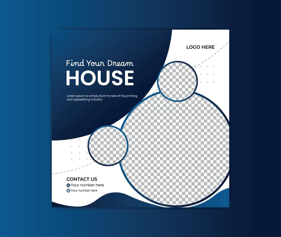 social media post design house sale. vector