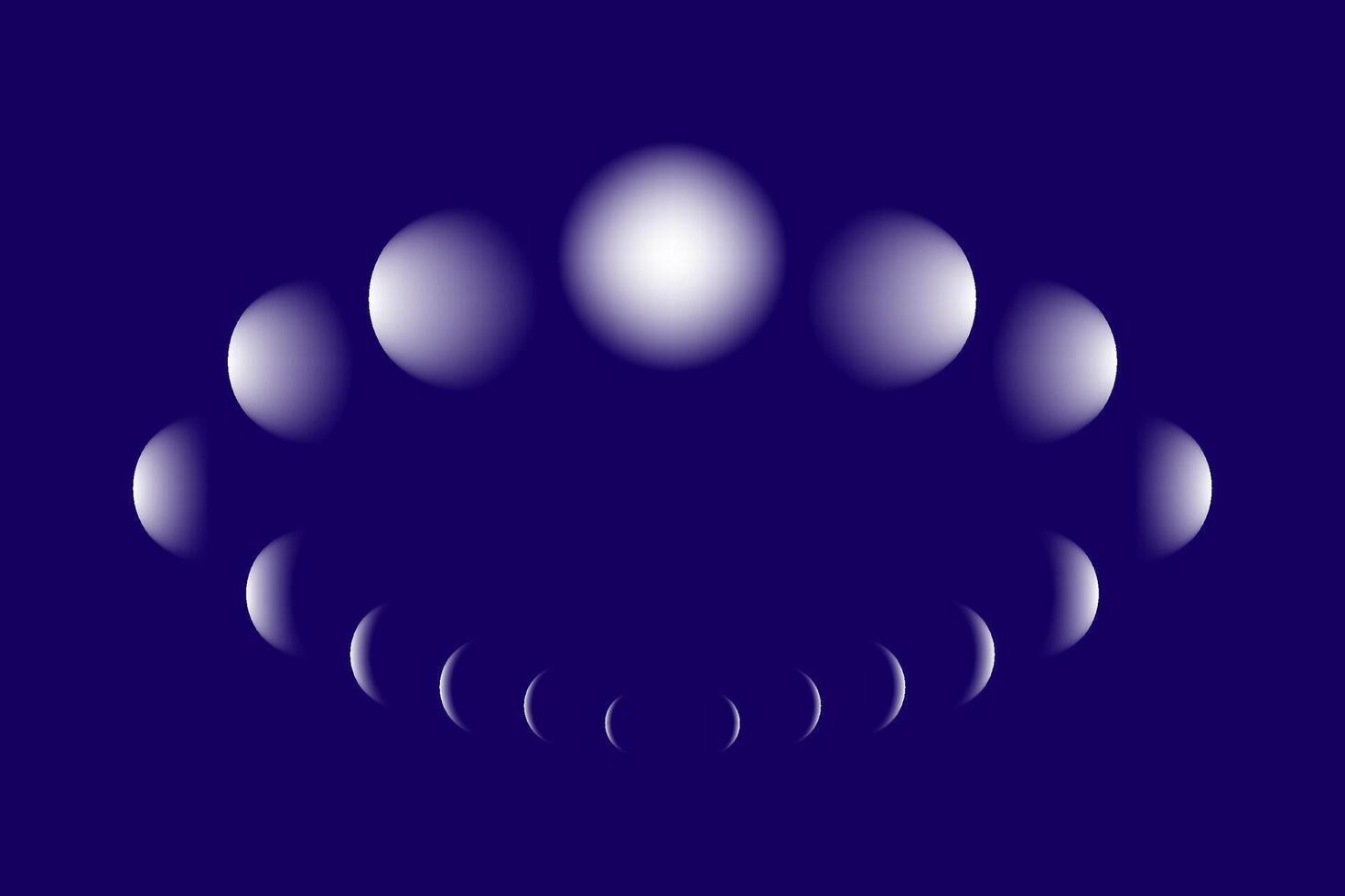 movimientos de el Luna etapas círculo, calendario astronomía vector cuadro, lunar rueda aislado en azul antecedentes