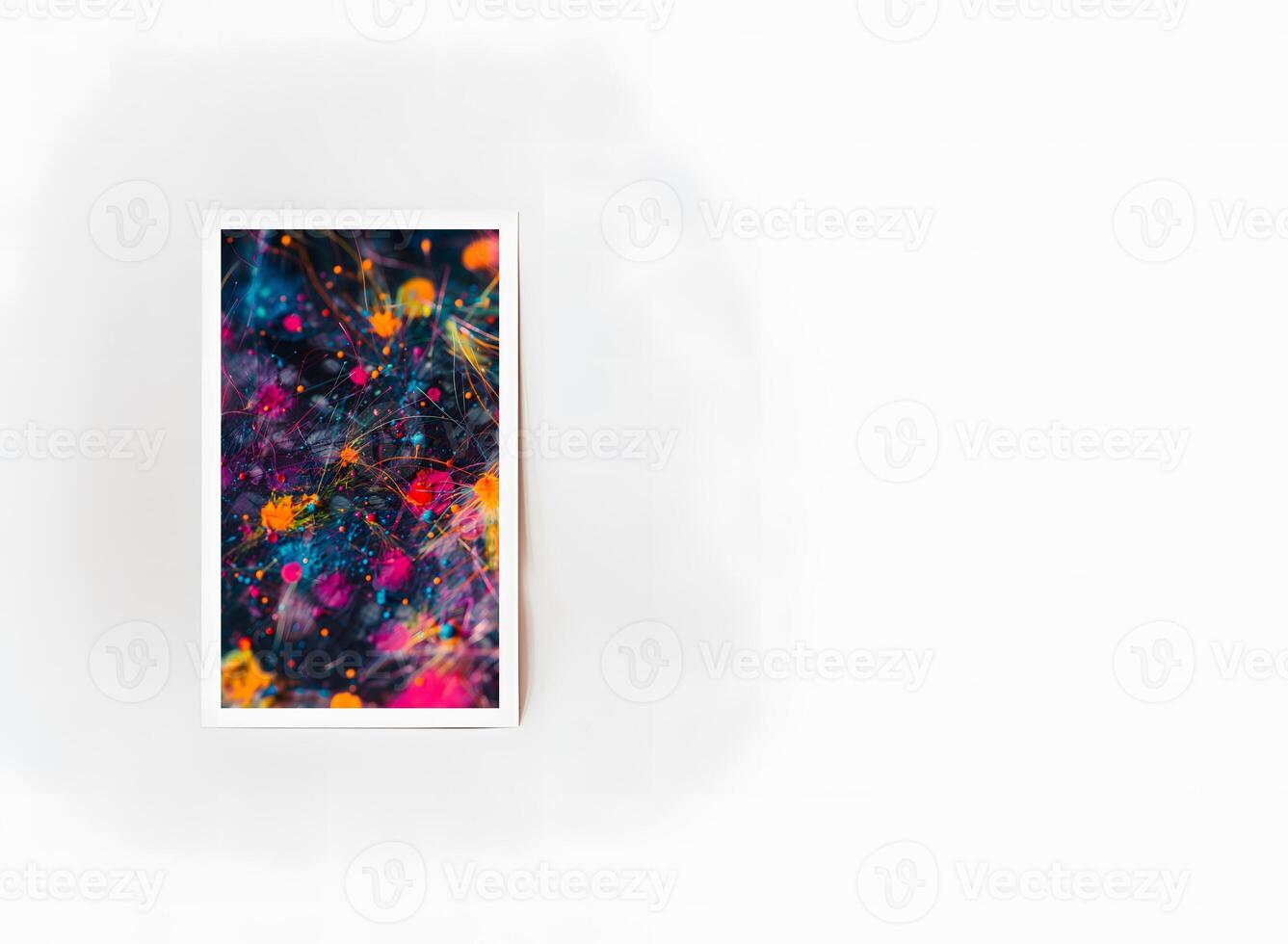 AI generated The room decorated in a minimalist style with picture frames and paintings is breathtaking. photo