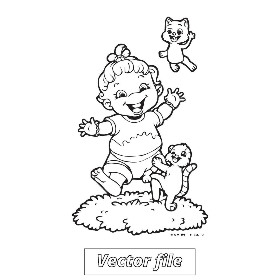 Cute coloring book design for coloring page, vector file