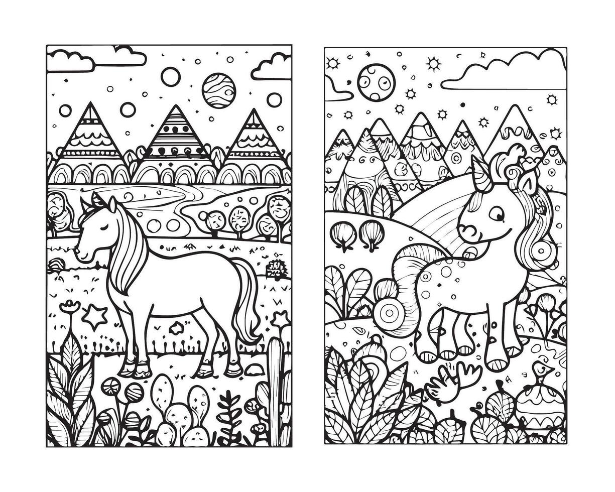 Cute coloring book design for the coloring page, vector file