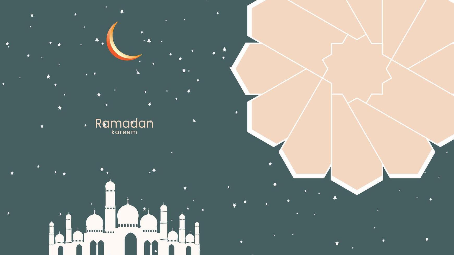 Ramadan kareem vector illustration, ramadan holiday celebration background, isolated in green