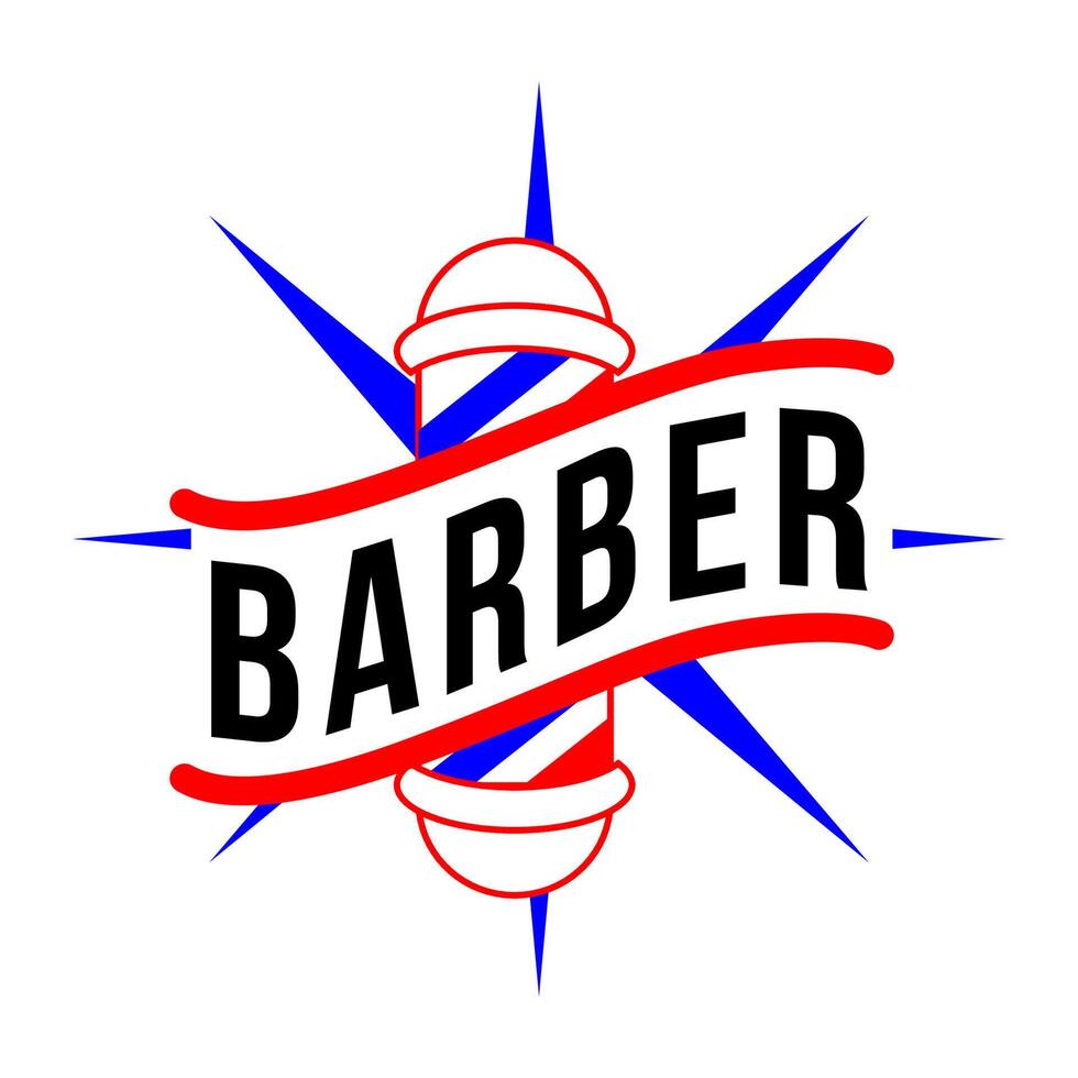 barbershop logo design lamp barber haircutting vector