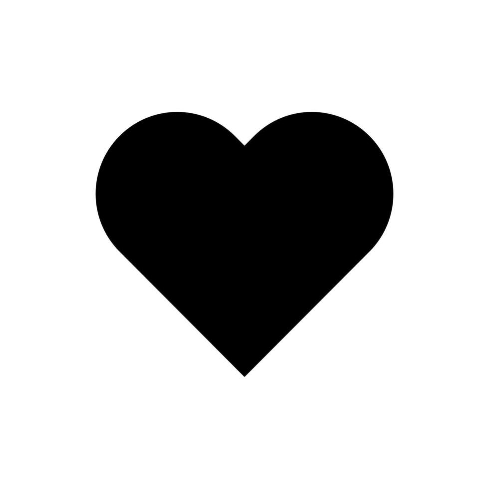 icono con un negro corazón en un blanco antecedentes vector