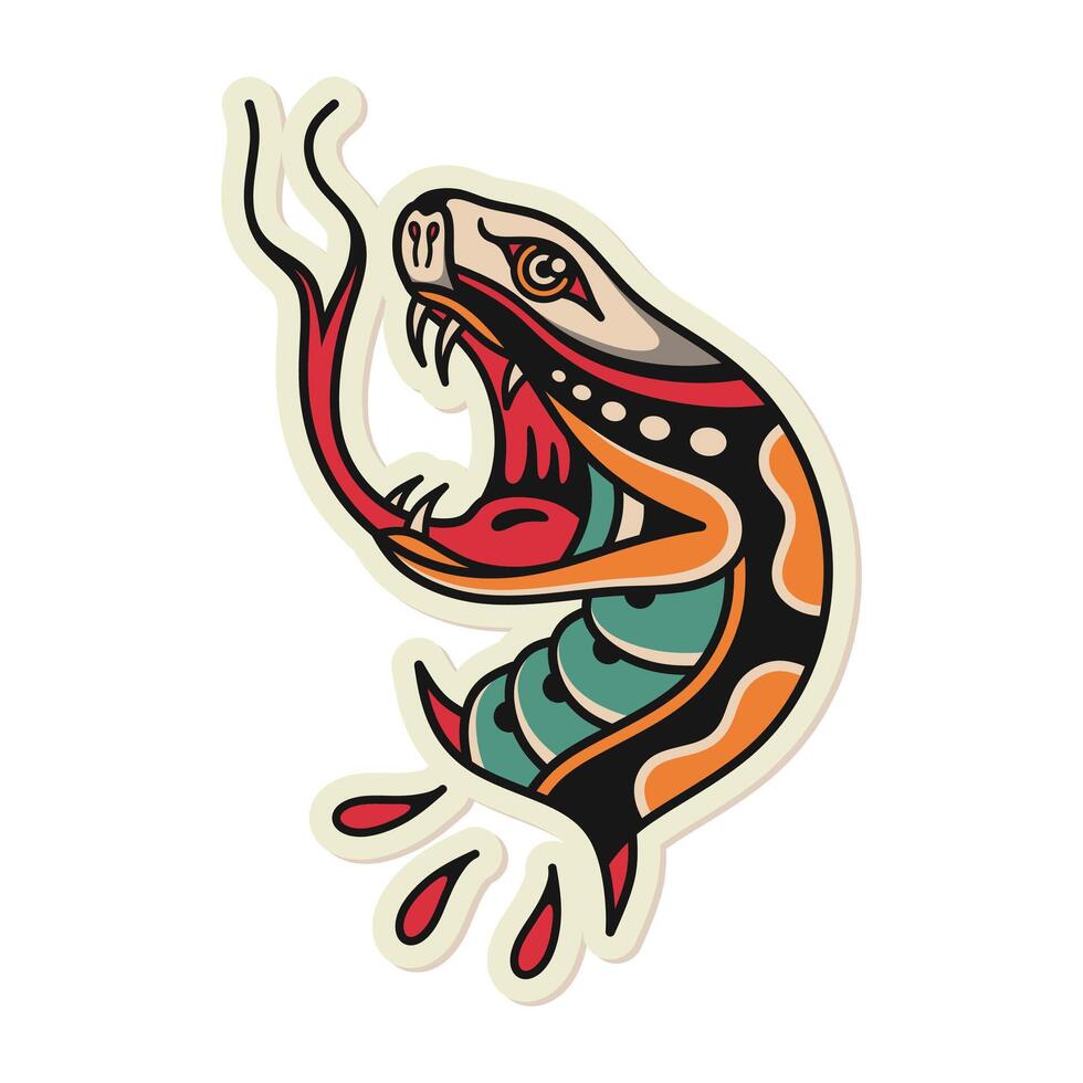 Snake head tattoo vector