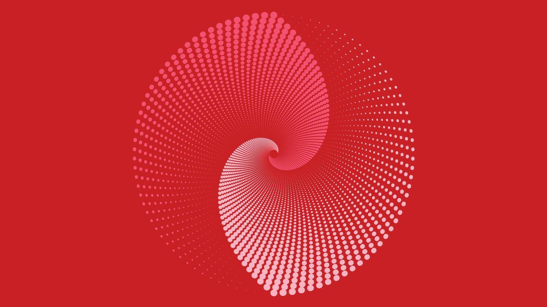 Abstract spiral dotted vortex style urgency red pink color background. vector