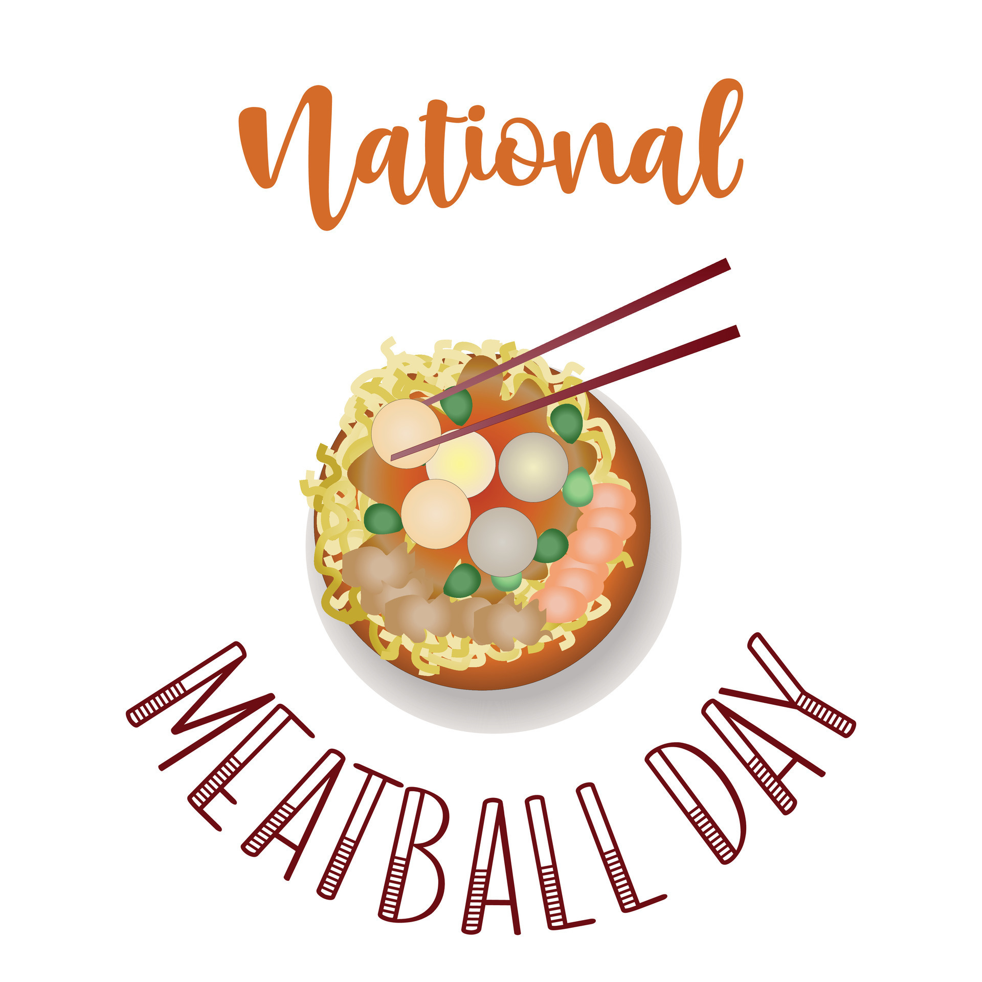 National Meatball Day Sign 39672862 Vector Art at Vecteezy