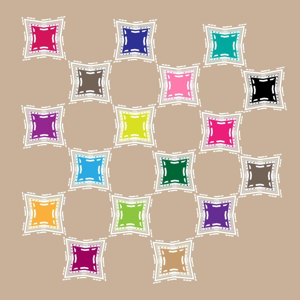 A square image with a multi-colored pattern like a gemstone. vector