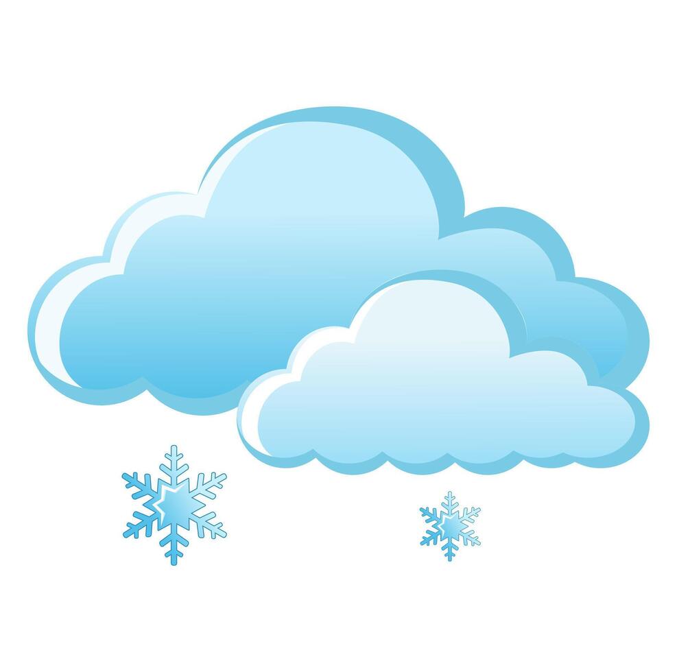 Cute vector isolated weather app icon with snow cloud. Interface elements in flat design. Minimal cartoon illustration for design web banner and greeting card