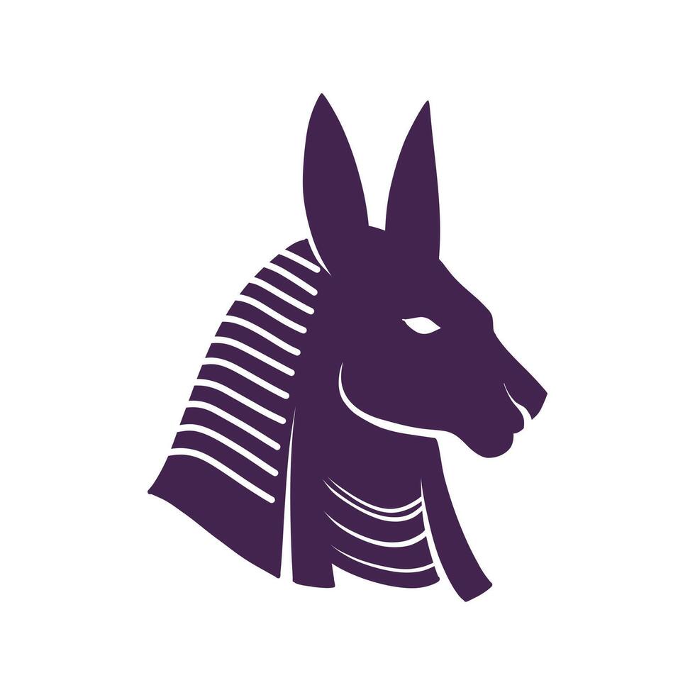 silhouette of Anubis in purple vector