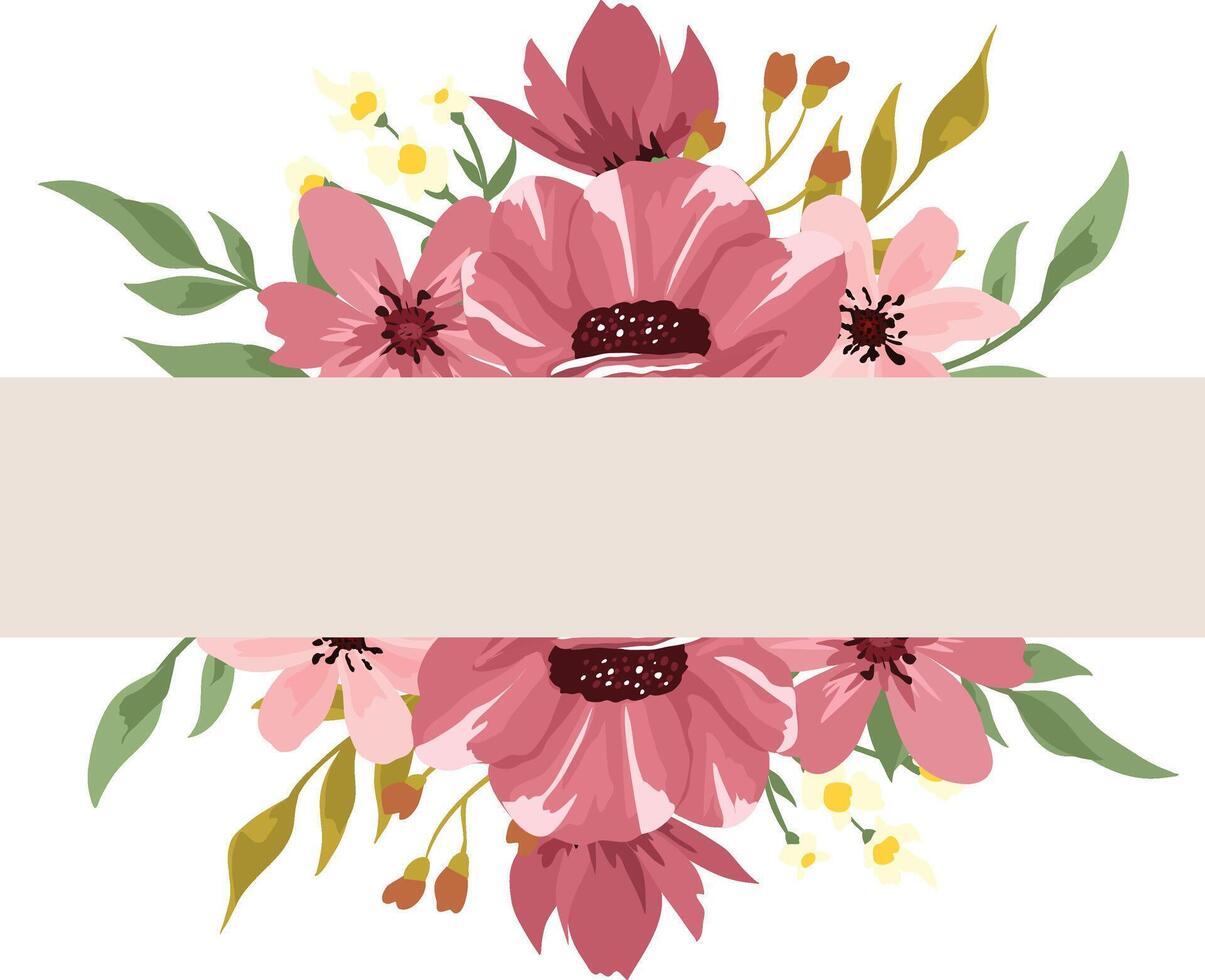 elegante ramo de flores con granate flores vector