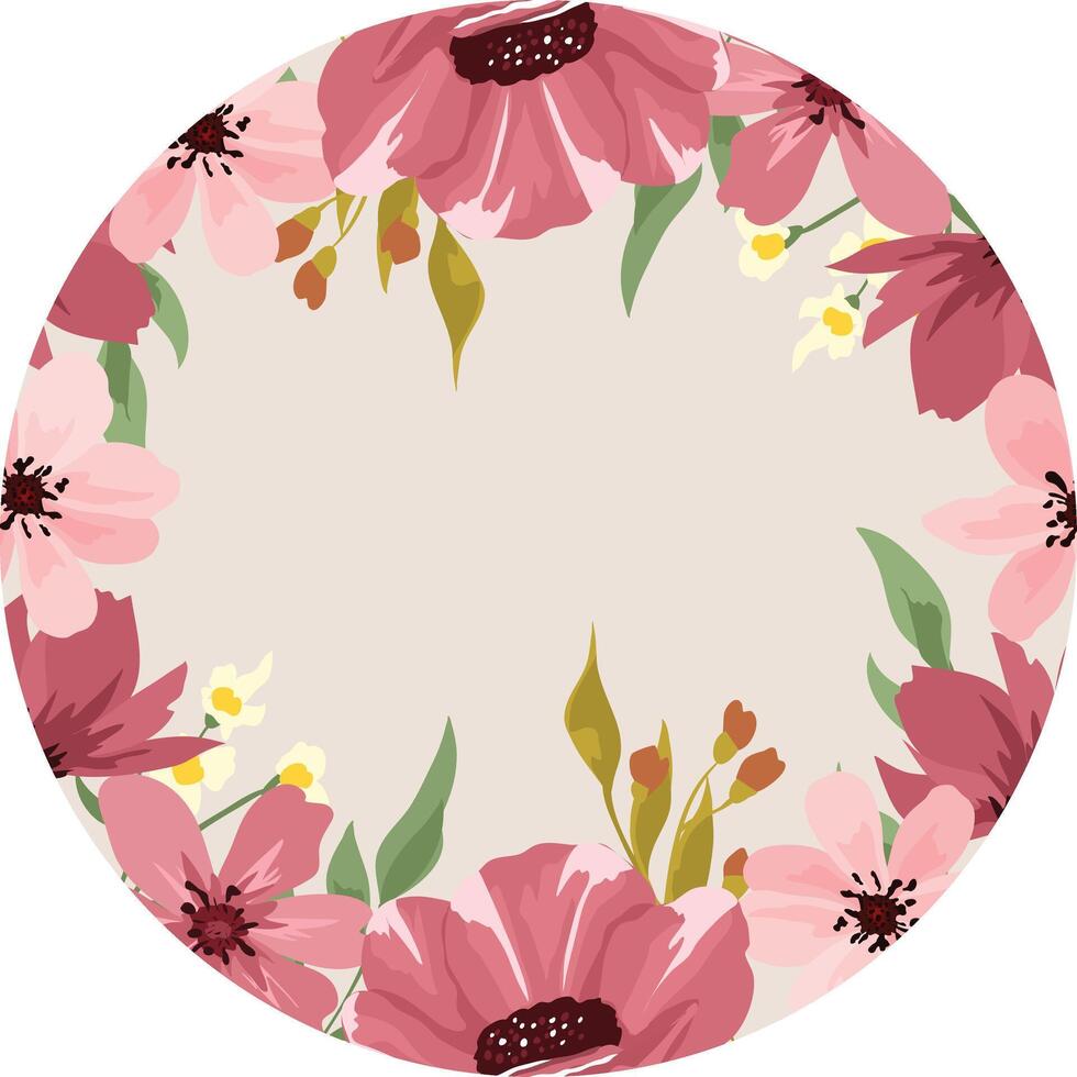 floral frame with maroon colored bouquets vector