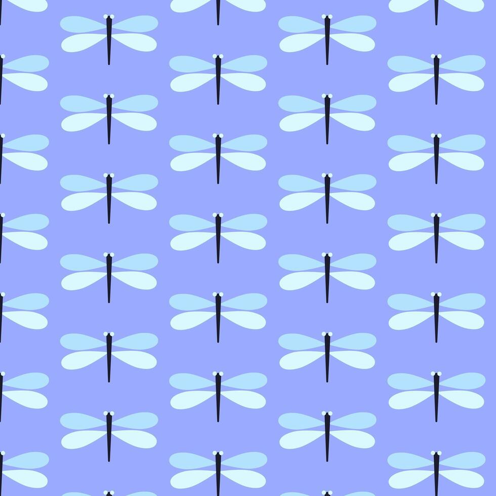 Seamless pattern with dragonflies in Scandinavian style for printing on fabric and wrapping paper. vector