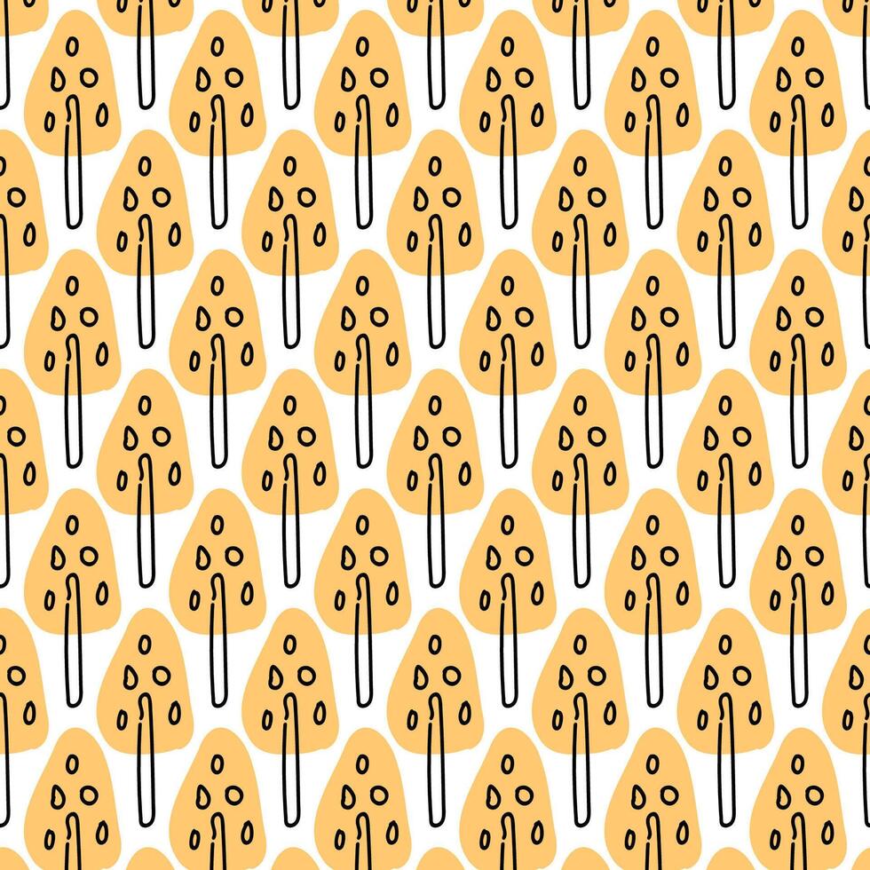 Seamless pattern in Scandinavian style Simple pattern with trees Hand drawn vector