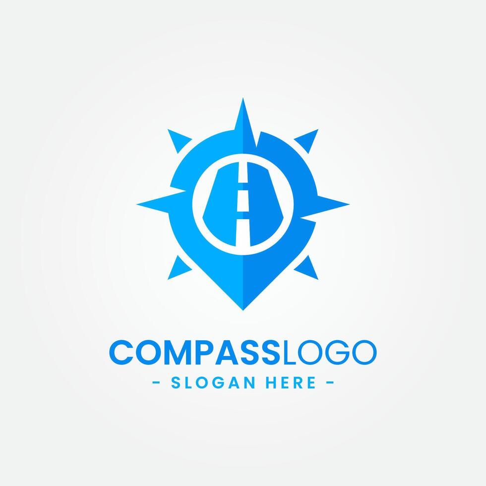 Compass logo design template. Concept of gps map, adventure, tourism, travel, exploration, etc. Creative vector symbol wanderlust.