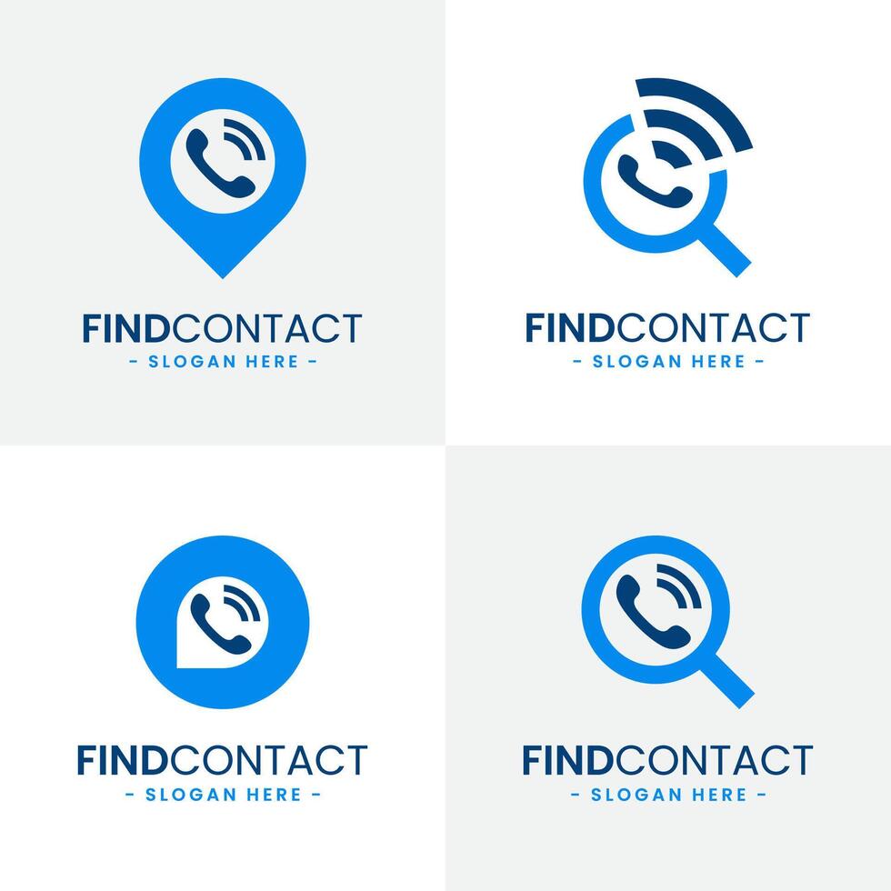 encontrar contacto logo diseño modelo. contacto descubridor icono vector. teléfono, contacto, charlar, Servicio consultante, buscar concepto. plano estilo para gráfico diseño, logo, web, ui vector