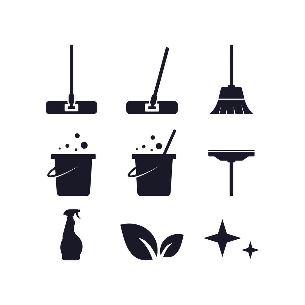 Set of Cleaning Service Icon Design. vector