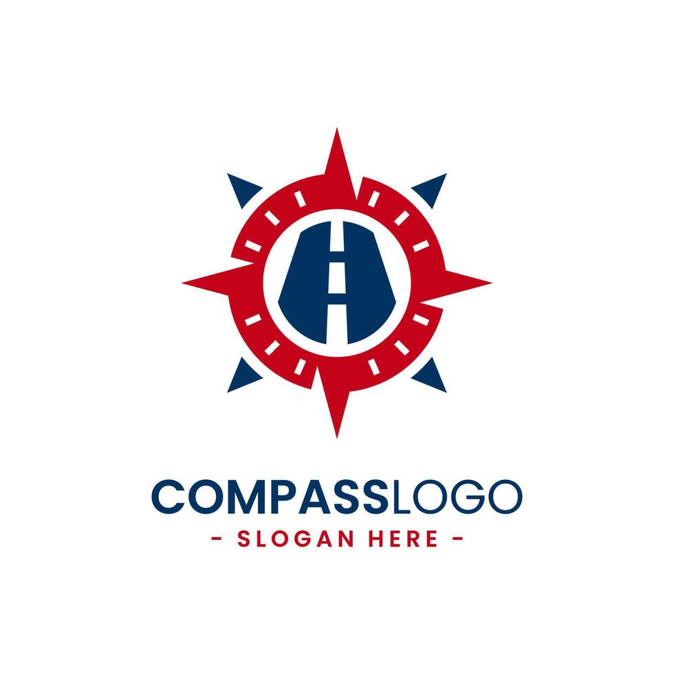Compass logo design template. Concept of gps map, adventure, tourism, travel, exploration, etc. Creative vector symbol wanderlust.