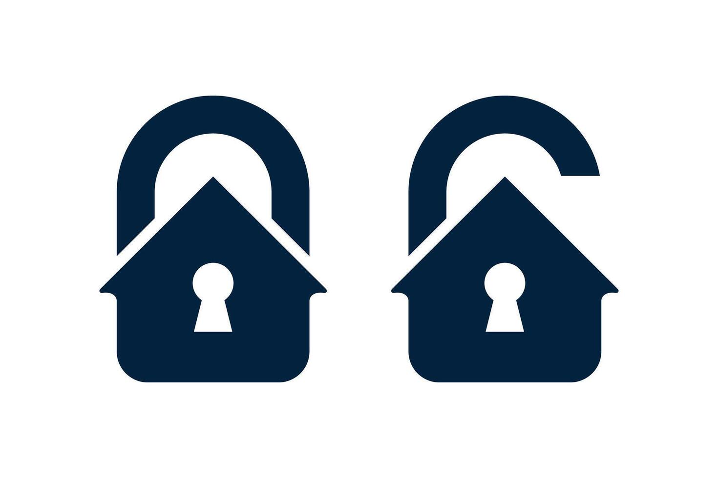 Home Security logo vector. Lock and Unlock Icon Template Design Element. vector