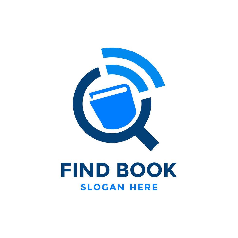 Find book logo design template. Online reading book symbol. Education media concept. vector