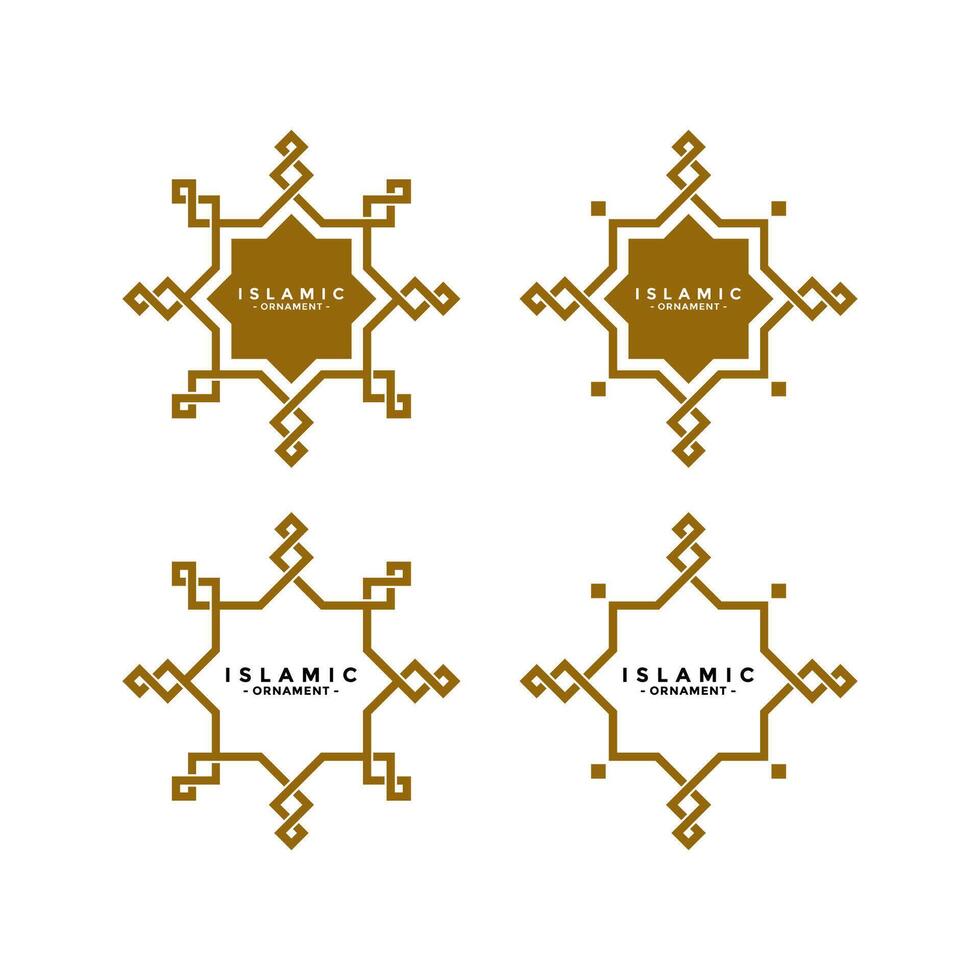 Set of simple Islamic ornament design element. With a writing space in middle. vector