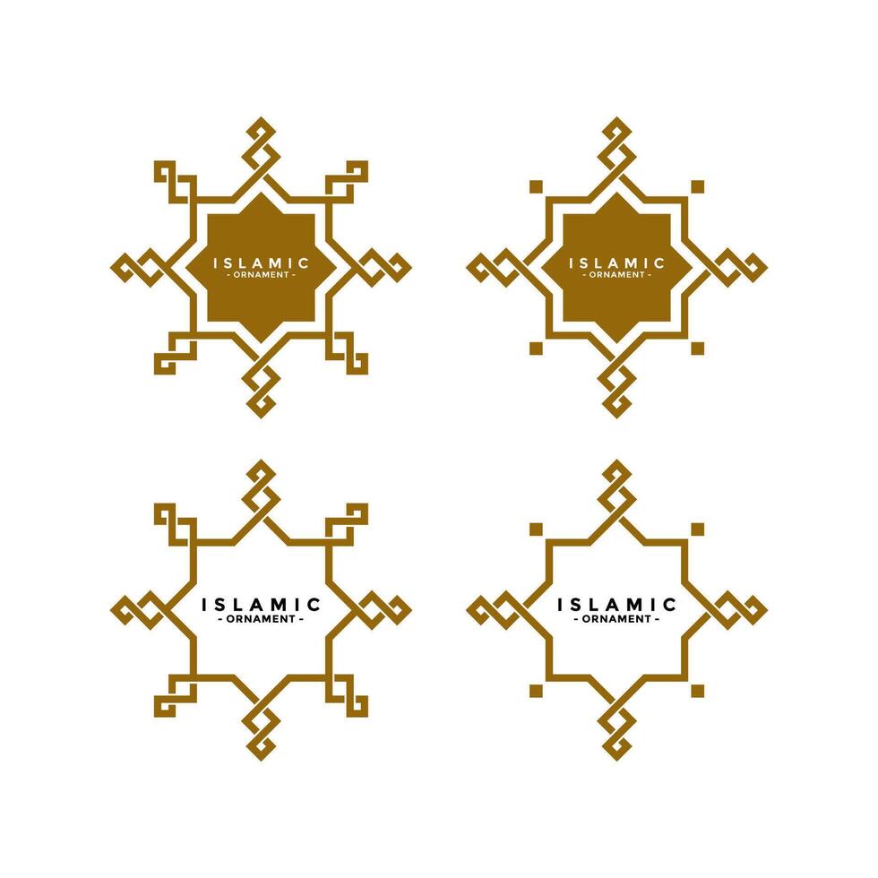 Set of simple Islamic ornament design element. With a writing space in middle. vector