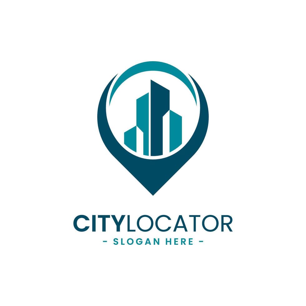 City locator logo design template. Creative gps map point location symbol concept. vector