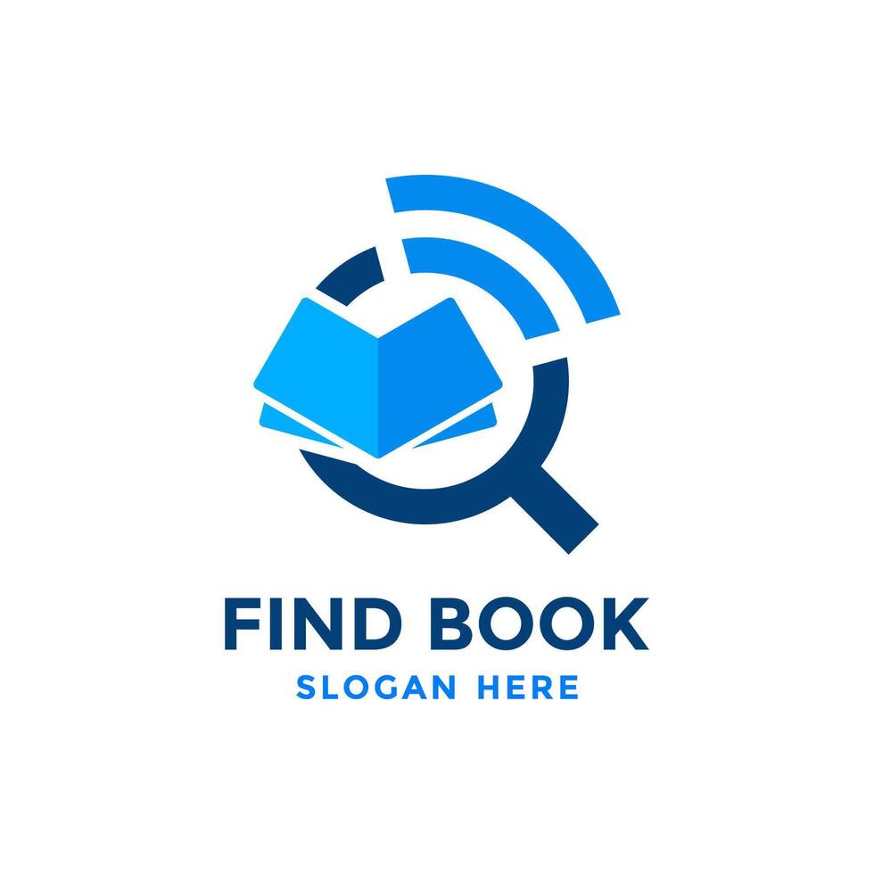 Find book logo design template. Online reading book symbol. Education media concept. vector