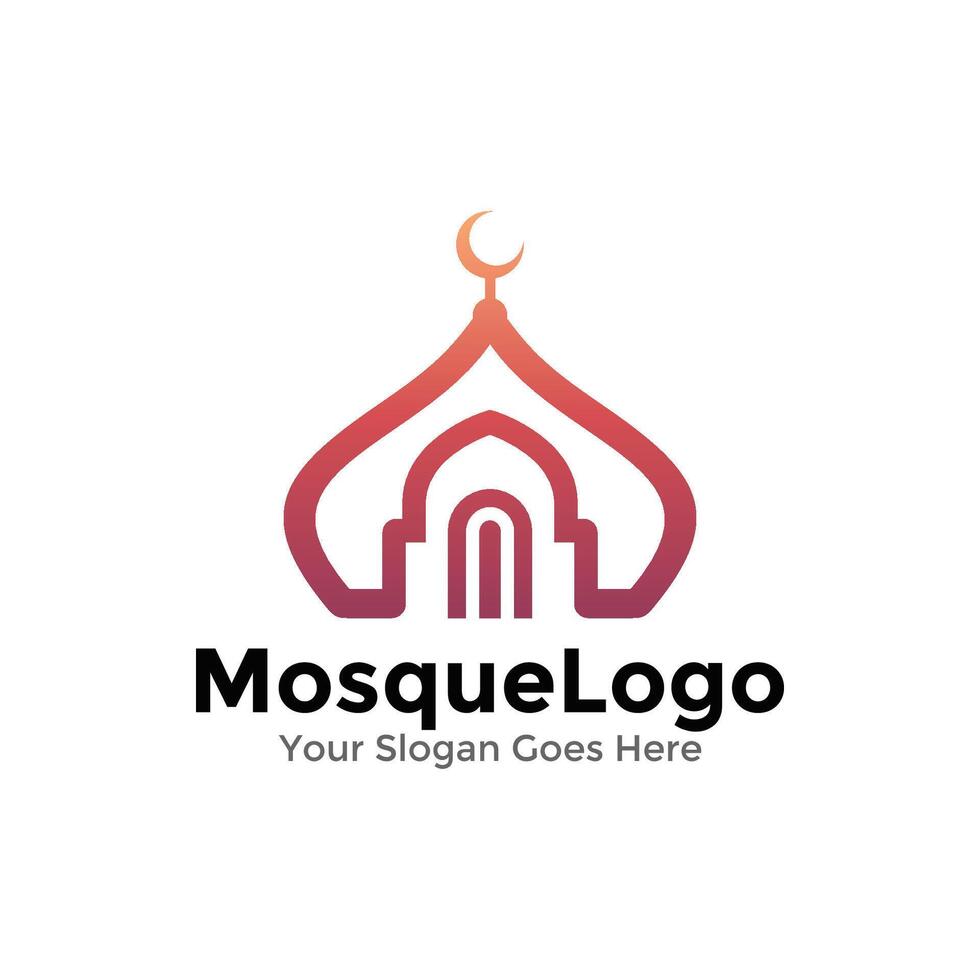 Islamic logo vector, creative muslim design, simple mosque logo design vector