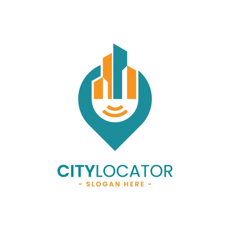 City locator logo design template. Creative gps map point location symbol concept. vector
