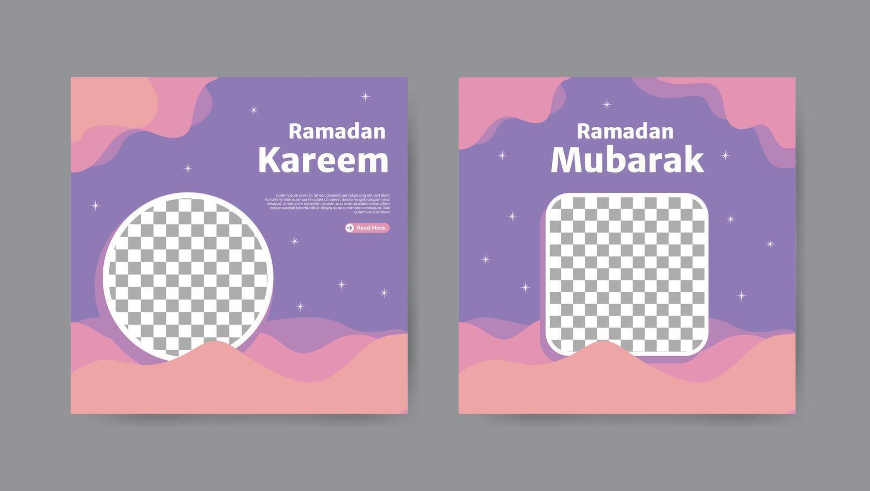 colección de de moda Ramadán kareem social medios de comunicación enviar plantillas. cuadrado bandera diseño antecedentes. vector