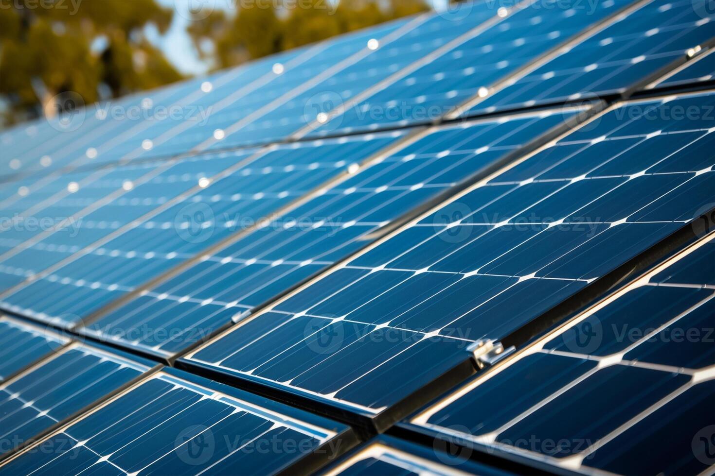 AI generated Solar panel for alternative electricity in daylight photo