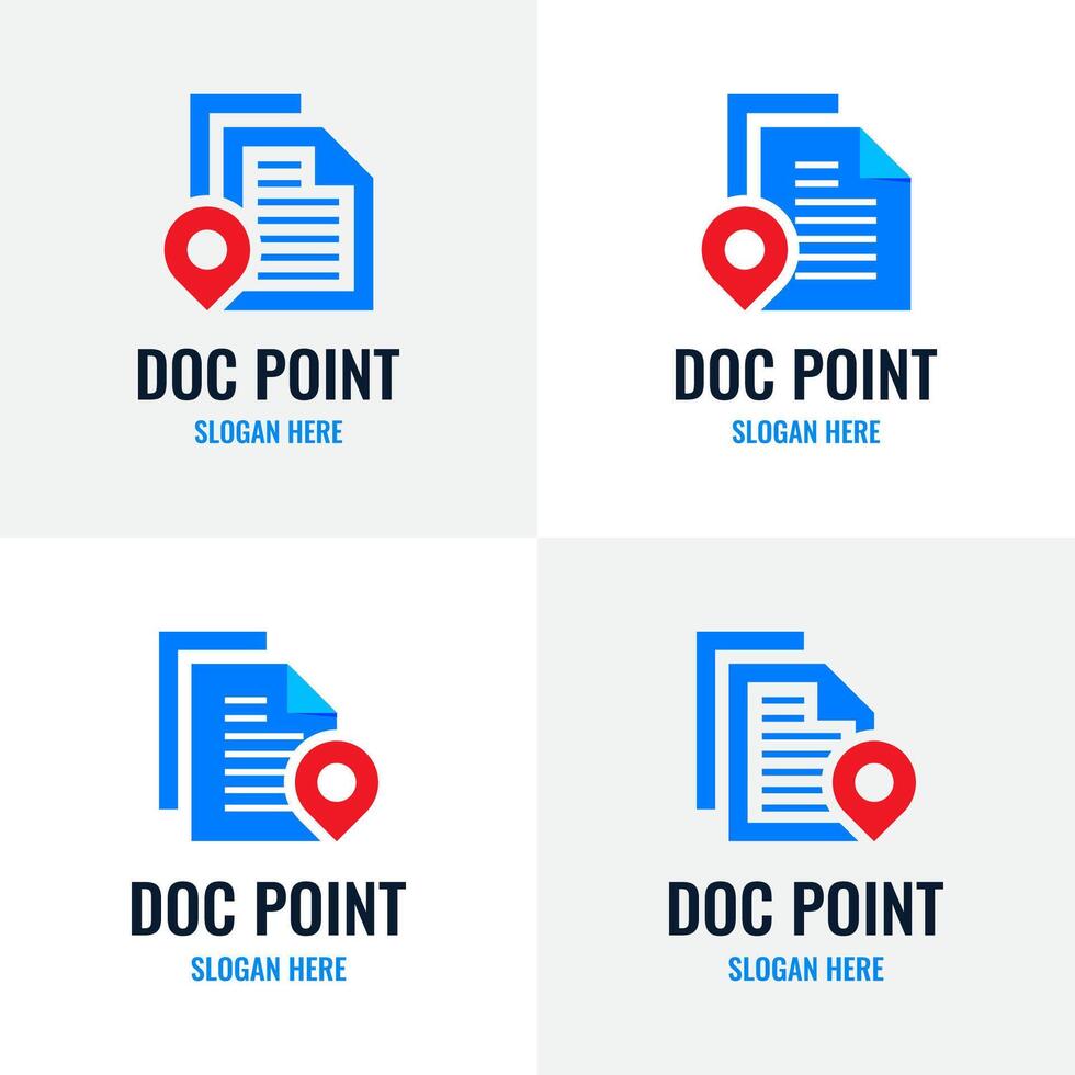 Set of document point logo design template. Review search icon vector, concept of analysing, correcting, evaluating, surveying, etc. vector