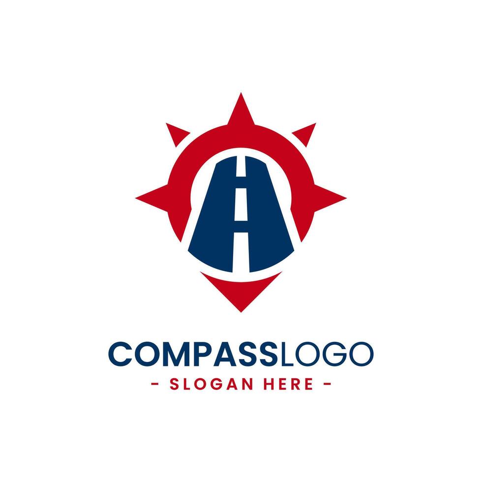 Compass logo design template. Concept of gps map, adventure, tourism, travel, exploration, etc. Creative vector symbol wanderlust.