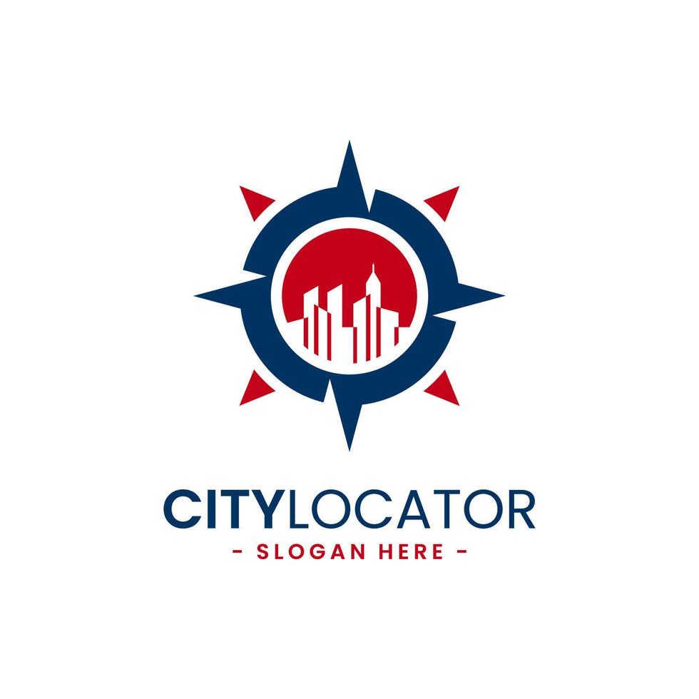 City locator logo design template. Creative gps map point location symbol concept. vector