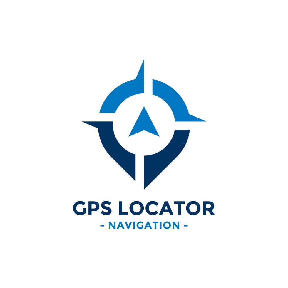 Gps locator logo design template. Compass and gps map location icon vector combination. Creative compass logo symbol concept.