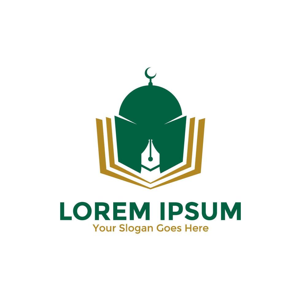 Islamic Learning Logo Design Template. Islamic School Logo. Islamic Education Logo. Vector Illustration.