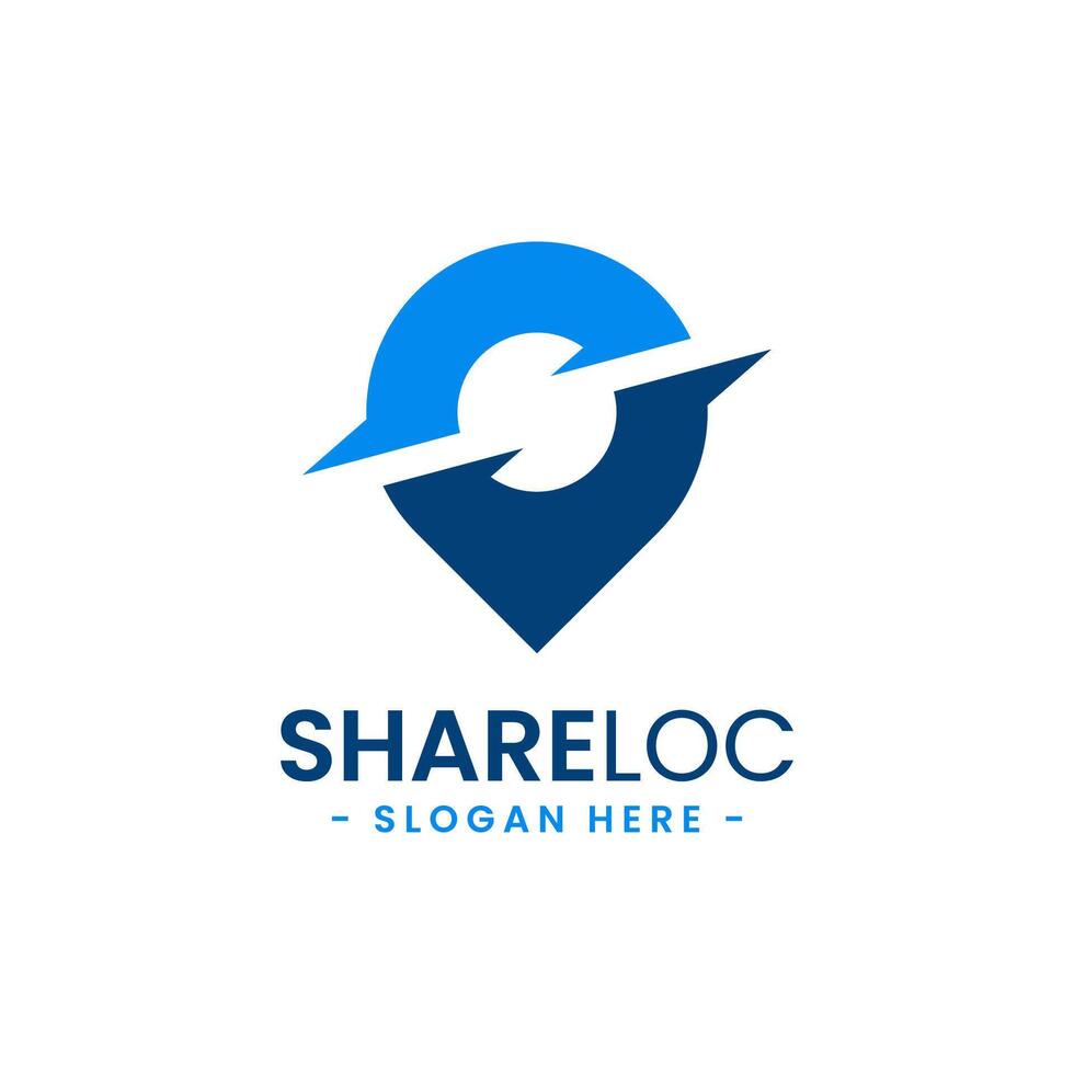 Share location logo design template. Map pointer icon vector. Creative pin share symbol concept. vector