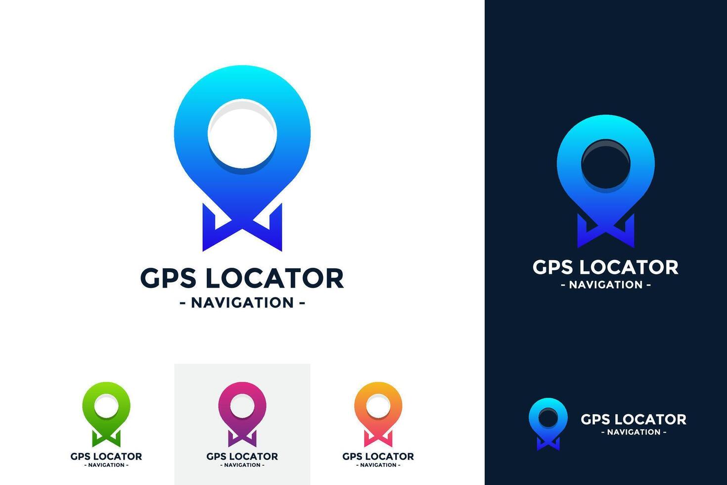 vistoso GPS locador logo diseño modelo. alfiler ubicación icono vector. creativo GPS mapa punto símbolo concepto. vector