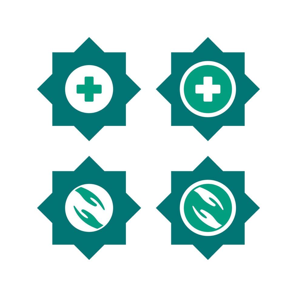 conjunto de islámico hospital logo vector. islámico médico cuidado icono símbolo. vector