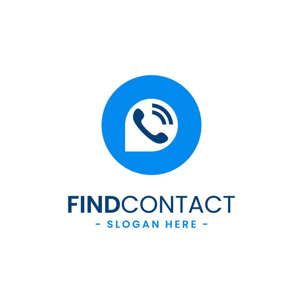 Find contact logo design template. Contact finder icon vector. Telephone, contact, chat, service consulting, search concept. Flat style for graphic design, logo, web, UI. vector