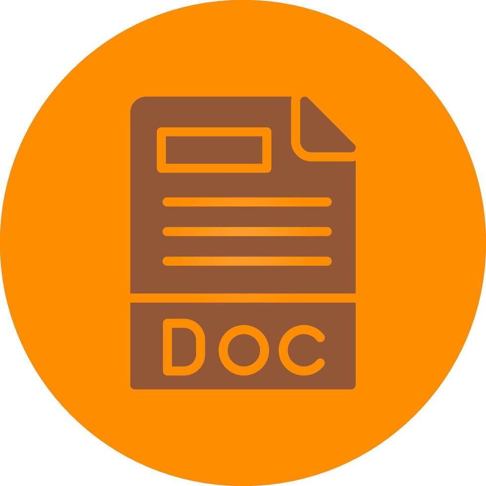 Doc File Format Creative Icon Design vector