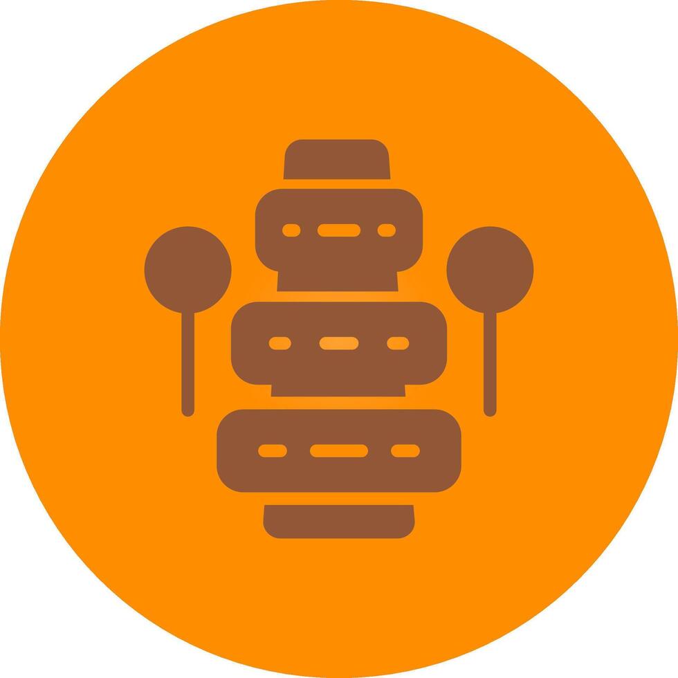 Line bronw Glpyh Design vector