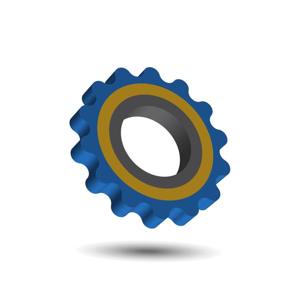 3d setting, cogwheel and gear vector icon