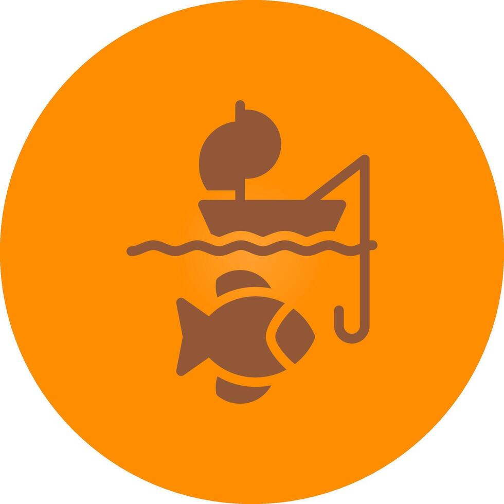 Kayak Fishing Creative Icon Design vector